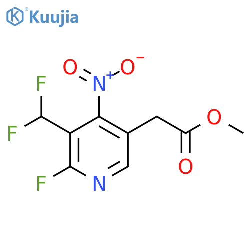 Methyl 3-(difluoromethyl)-2-fluoro-4-nitropyridine-5-acetate structure