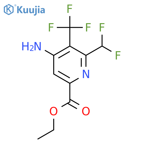 Ethyl 4-amino-2-(difluoromethyl)-3-(trifluoromethyl)pyridine-6-carboxylate structure