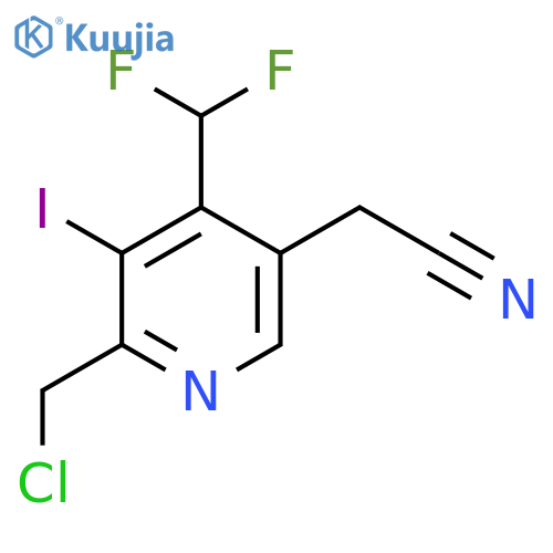 2-(Chloromethyl)-4-(difluoromethyl)-3-iodopyridine-5-acetonitrile structure