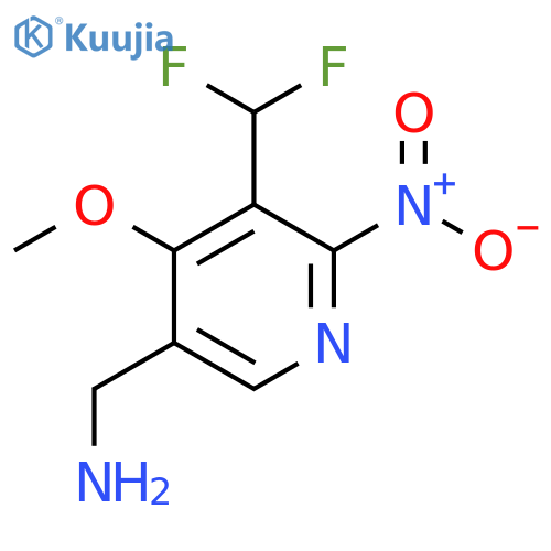 5-(Aminomethyl)-3-(difluoromethyl)-4-methoxy-2-nitropyridine structure