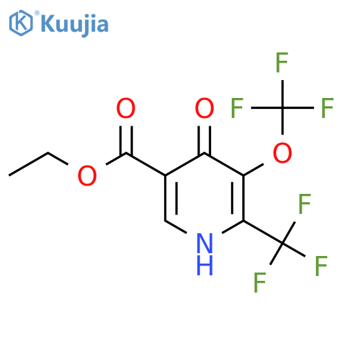 Ethyl 4-hydroxy-3-(trifluoromethoxy)-2-(trifluoromethyl)pyridine-5-carboxylate structure