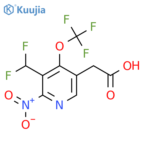 3-(Difluoromethyl)-2-nitro-4-(trifluoromethoxy)pyridine-5-acetic acid structure