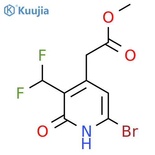 Methyl 6-bromo-3-(difluoromethyl)-2-hydroxypyridine-4-acetate structure