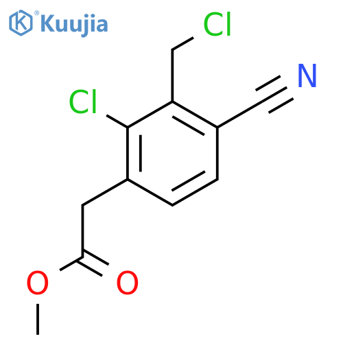 Methyl 2-chloro-3-chloromethyl-4-cyanophenylacetate structure