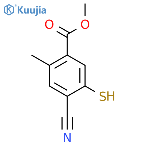 Methyl 4-cyano-5-mercapto-2-methylbenzoate structure