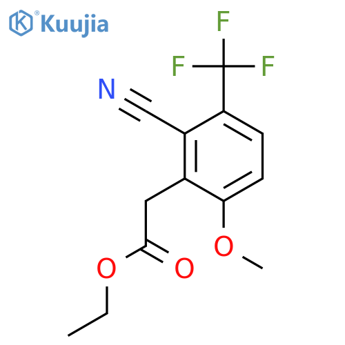 Ethyl 2-cyano-6-methoxy-3-(trifluoromethyl)phenylacetate structure