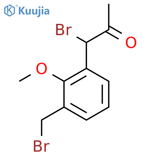1-Bromo-1-(3-(bromomethyl)-2-methoxyphenyl)propan-2-one structure