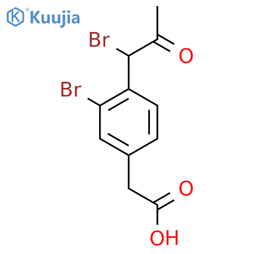 3-Bromo-4-(1-bromo-2-oxopropyl)phenylacetic acid structure