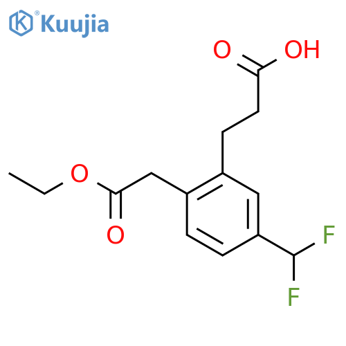 Ethyl 2-(2-carboxyethyl)-4-(difluoromethyl)phenylacetate structure