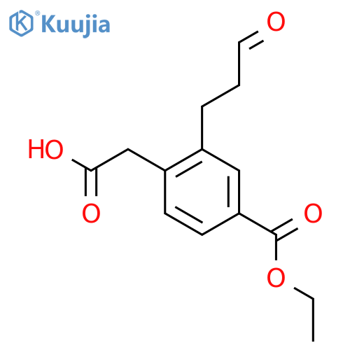 Ethyl 4-(carboxymethyl)-3-(3-oxopropyl)benzoate structure