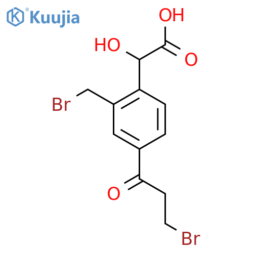 2-(Bromomethyl)-4-(3-bromopropanoyl)mandelic acid structure