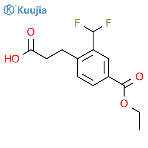 Ethyl 4-(2-carboxyethyl)-3-(difluoromethyl)benzoate structure