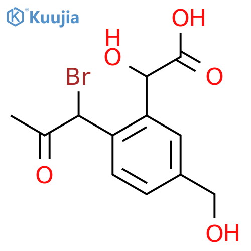 2-(1-Bromo-2-oxopropyl)-5-(hydroxymethyl)mandelic acid structure
