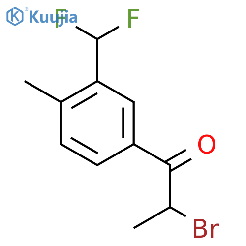2-Bromo-1-(3-(difluoromethyl)-4-methylphenyl)propan-1-one structure