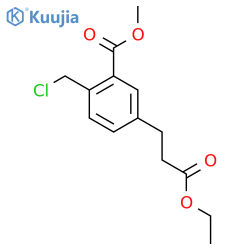 Methyl 2-(chloromethyl)-5-(3-ethoxy-3-oxopropyl)benzoate structure