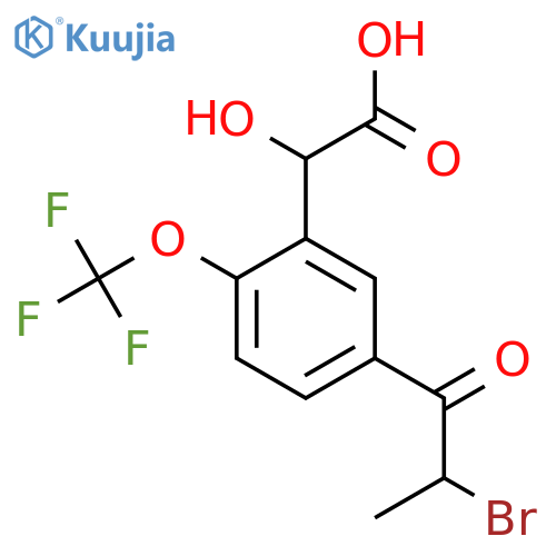 5-(2-Bromopropanoyl)-2-(trifluoromethoxy)mandelic acid structure