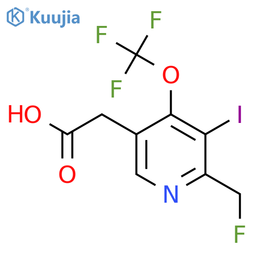 2-(Fluoromethyl)-3-iodo-4-(trifluoromethoxy)pyridine-5-acetic acid structure
