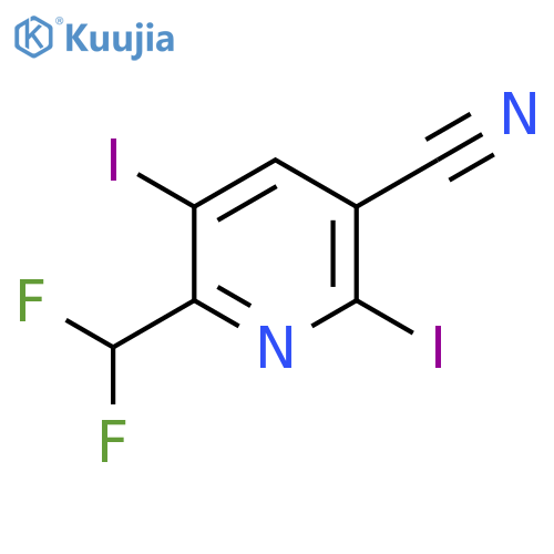 3-Cyano-6-(difluoromethyl)-2,5-diiodopyridine structure