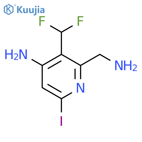 4-Amino-2-(aminomethyl)-3-(difluoromethyl)-6-iodopyridine structure