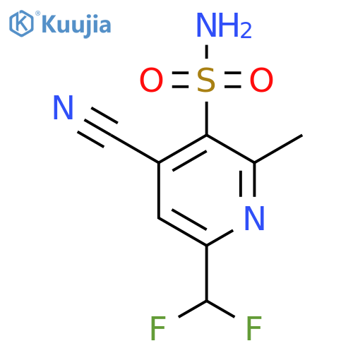 4-Cyano-6-(difluoromethyl)-2-methylpyridine-3-sulfonamide structure