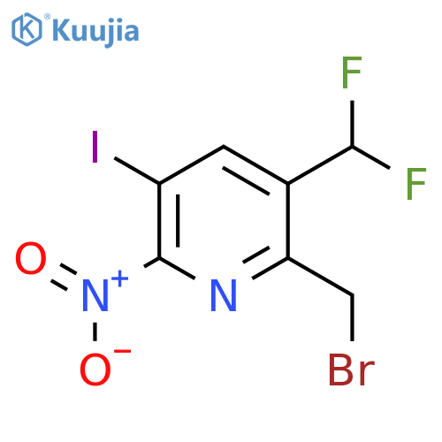 2-(Bromomethyl)-3-(difluoromethyl)-5-iodo-6-nitropyridine structure