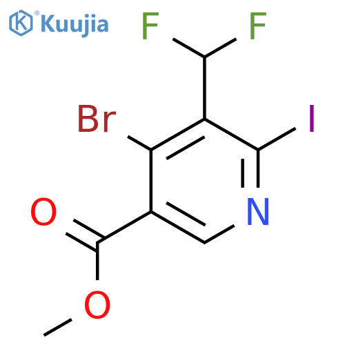 Methyl 4-bromo-3-(difluoromethyl)-2-iodopyridine-5-carboxylate structure