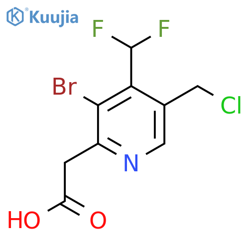 3-Bromo-5-(chloromethyl)-4-(difluoromethyl)pyridine-2-acetic acid structure