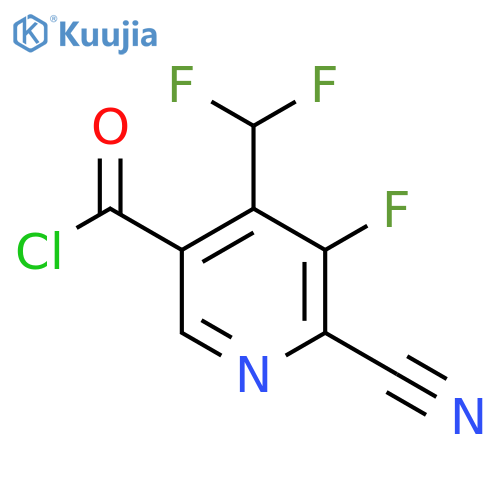 2-Cyano-4-(difluoromethyl)-3-fluoropyridine-5-carbonyl chloride structure