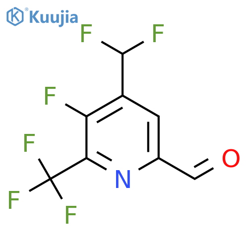 4-(Difluoromethyl)-3-fluoro-2-(trifluoromethyl)pyridine-6-carboxaldehyde structure