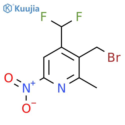 3-(Bromomethyl)-4-(difluoromethyl)-2-methyl-6-nitropyridine structure