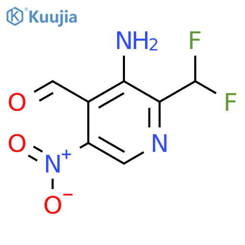 3-Amino-2-(difluoromethyl)-5-nitropyridine-4-carboxaldehyde structure
