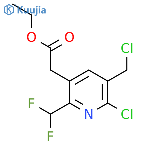 Ethyl 2-chloro-3-(chloromethyl)-6-(difluoromethyl)pyridine-5-acetate structure