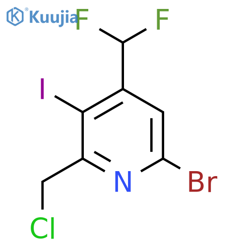 6-Bromo-2-(chloromethyl)-4-(difluoromethyl)-3-iodopyridine structure