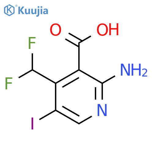 2-Amino-4-(difluoromethyl)-5-iodopyridine-3-carboxylic acid structure