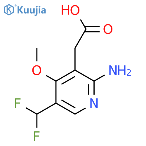 2-Amino-5-(difluoromethyl)-4-methoxypyridine-3-acetic acid structure