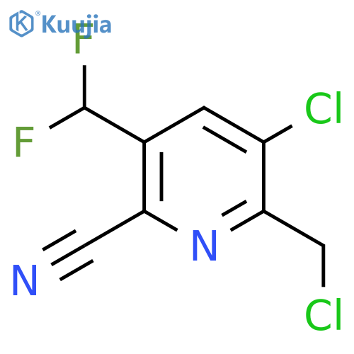 3-Chloro-2-(chloromethyl)-6-cyano-5-(difluoromethyl)pyridine structure