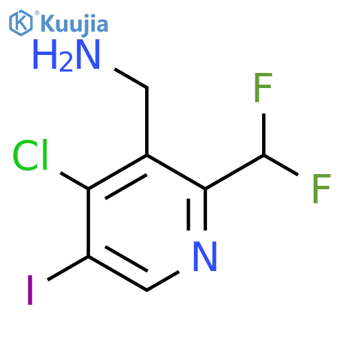 3-(Aminomethyl)-4-chloro-2-(difluoromethyl)-5-iodopyridine structure