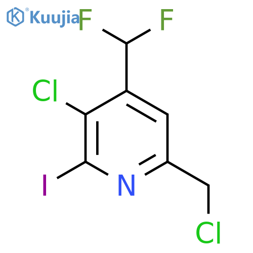 3-Chloro-6-(chloromethyl)-4-(difluoromethyl)-2-iodopyridine structure