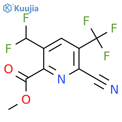 Methyl 2-cyano-5-(difluoromethyl)-3-(trifluoromethyl)pyridine-6-carboxylate structure