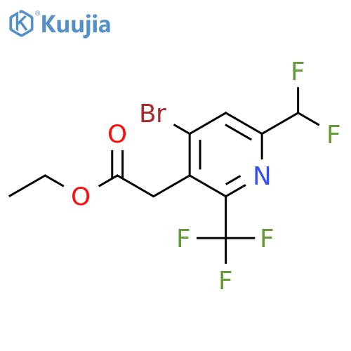 Ethyl 4-bromo-6-(difluoromethyl)-2-(trifluoromethyl)pyridine-3-acetate structure