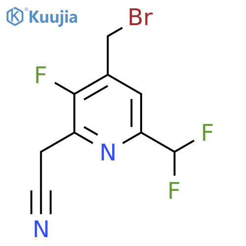 4-(Bromomethyl)-6-(difluoromethyl)-3-fluoropyridine-2-acetonitrile structure
