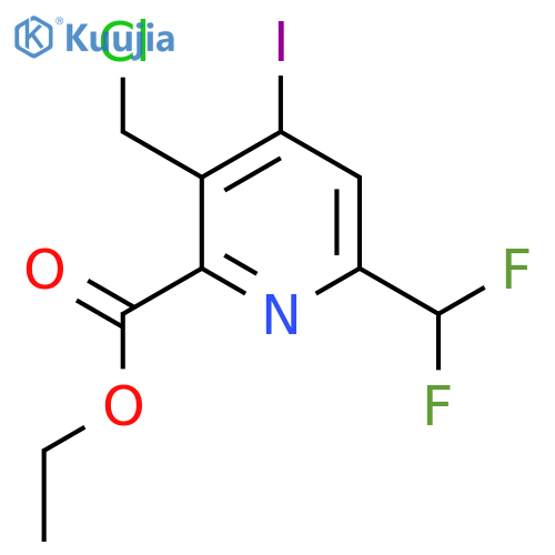 Ethyl 3-(chloromethyl)-6-(difluoromethyl)-4-iodopyridine-2-carboxylate structure