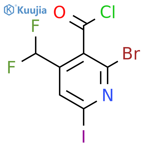 2-Bromo-4-(difluoromethyl)-6-iodopyridine-3-carbonyl chloride structure