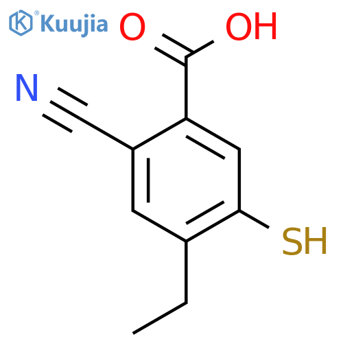 2-Cyano-4-ethyl-5-mercaptobenzoic acid structure
