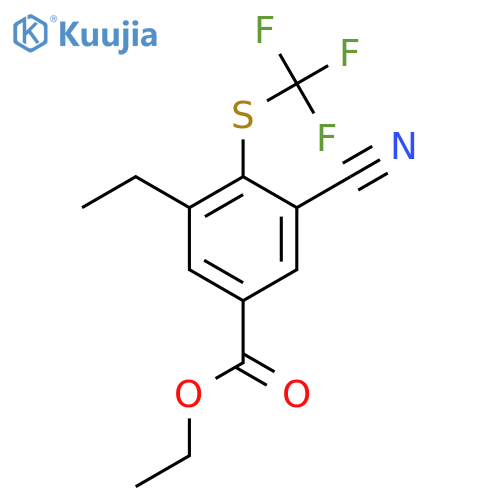 Ethyl 3-cyano-5-ethyl-4-(trifluoromethylthio)benzoate structure