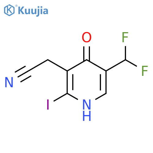 5-(Difluoromethyl)-4-hydroxy-2-iodopyridine-3-acetonitrile structure