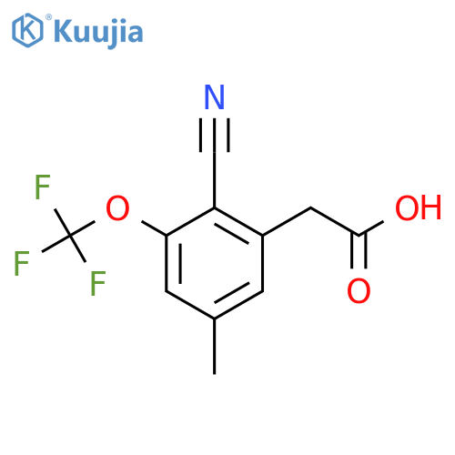2-Cyano-5-methyl-3-(trifluoromethoxy)phenylacetic acid structure