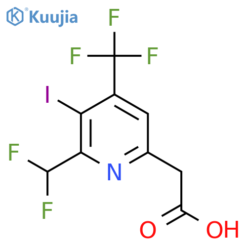 2-(Difluoromethyl)-3-iodo-4-(trifluoromethyl)pyridine-6-acetic acid structure