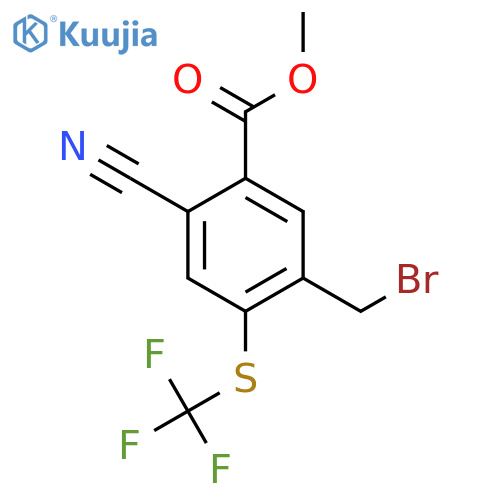 Methyl 5-bromomethyl-2-cyano-4-(trifluoromethylthio)benzoate structure