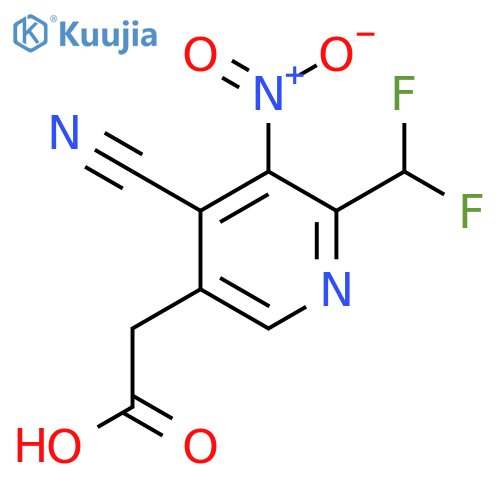 4-Cyano-2-(difluoromethyl)-3-nitropyridine-5-acetic acid structure